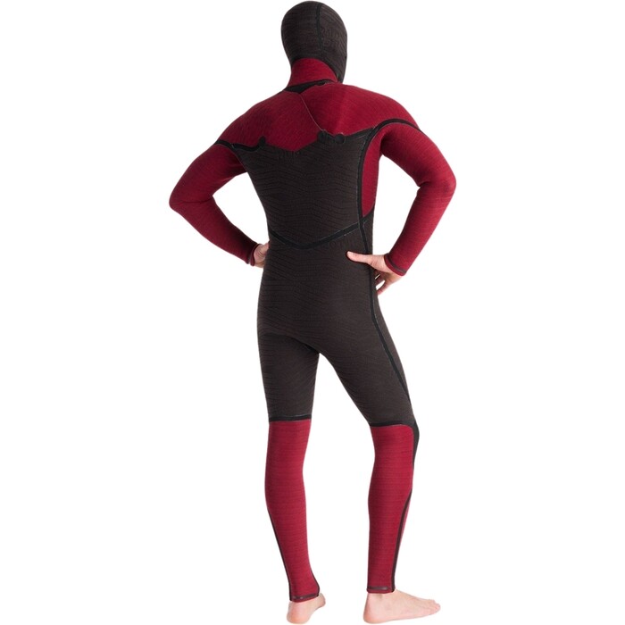 2024 C-Skins Mens NuWave Wired+ 6/5mm Chest Zip Hooded Wetsuit C-NWI65MH - Black / Black x / Rust